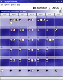 Talking Reminder with blue image background.