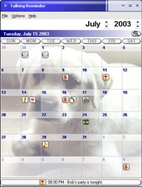 Talking Reminder with a different skin and backgroun image.