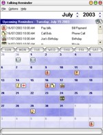 Talking Reminder with the upcoming reminders preview visible.